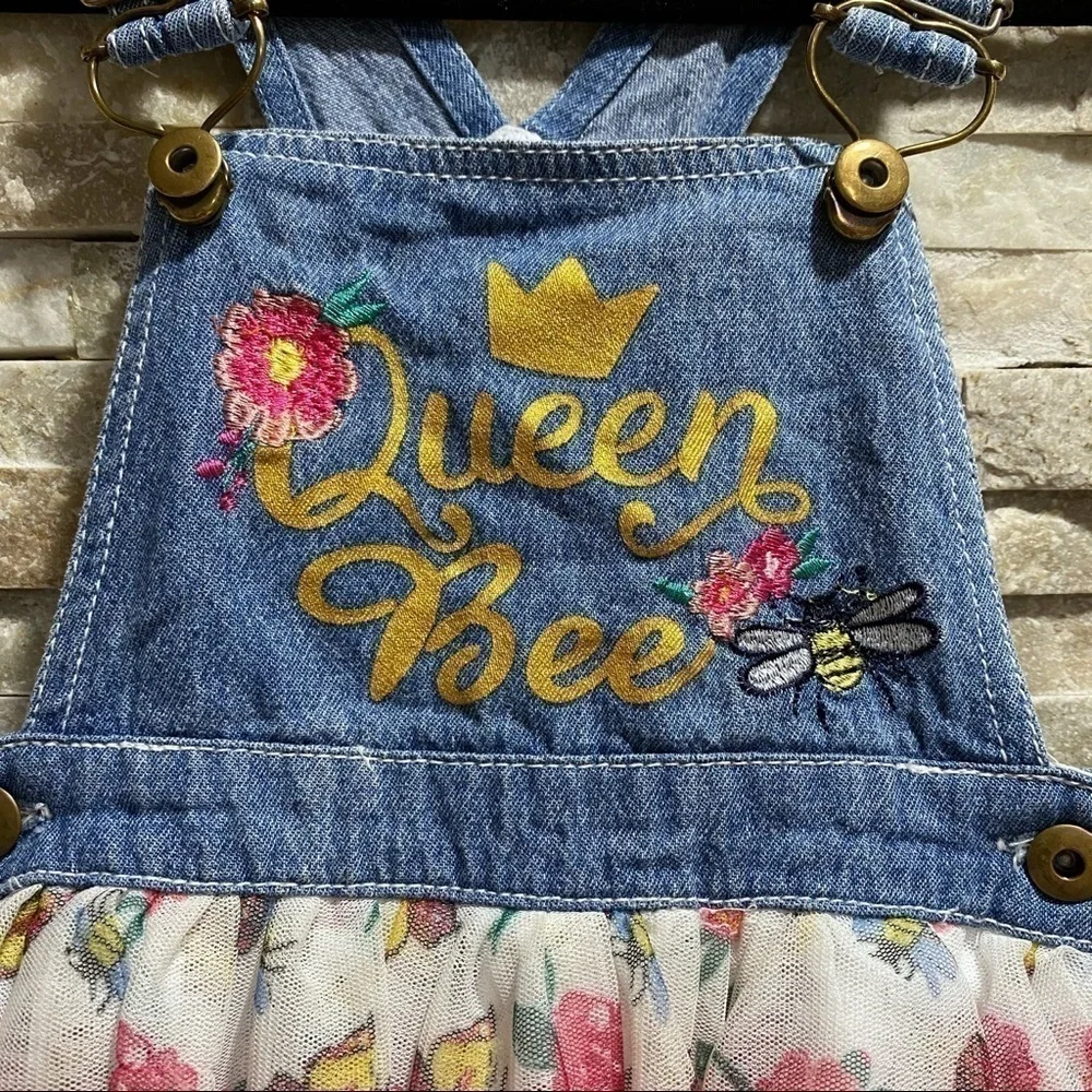 LITTLE Lass Queen Bee Overalls Skirt